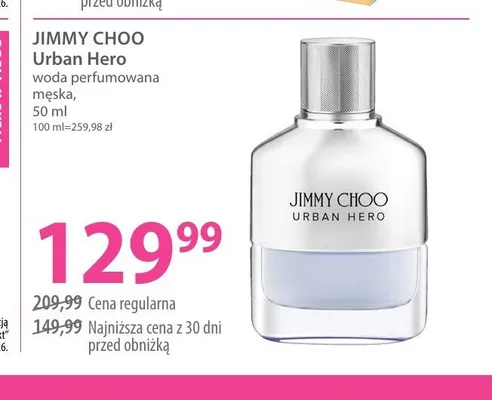 Woda perfumowana męska Jimmy Choo Urban Hero promocja w Hebe