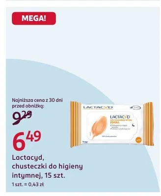 Chusteczki do higieny intymnej promocja w Rossmann