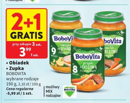 Obiadek BoboVita rosołek z cielęciny z ryżem promocja w Intermarche