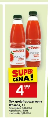 Sok grejpfrut czerwony Wosana promocja w Twój Market