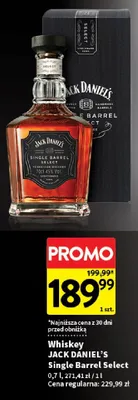 Whiskey Jack Daniel's Single Barrel Select promocja w Intermarche