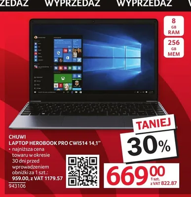 Laptop CHUWI HeroBook Pro CWI514 promocja w Selgros