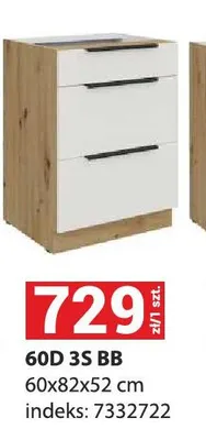 Szafka kuchenna dolna Aria 60D 3S Bb promocja w Merkury Market