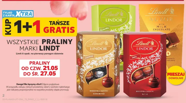 Praliny Lindt Lindor Milk promocja w Kaufland