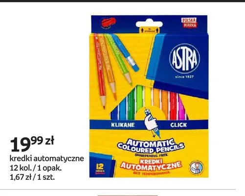 Kredki automatyczne Astra 12 kolorów promocja w Empik