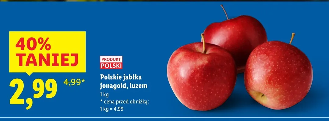 Jabłka polskie jonagold, luzem promocja w Lidl