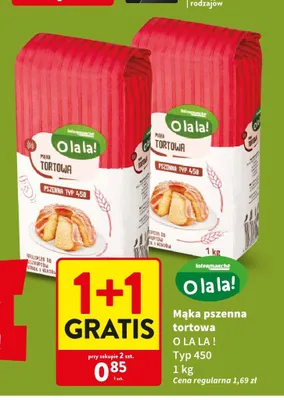 Mąka pszenna tortowa O la la! Typ 450 promocja w Intermarche