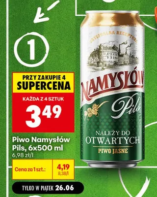 Piwo Namysłów Pils promocja w Biedronka