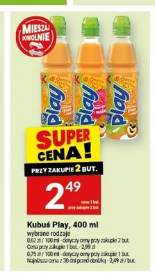 Napój Kubuś Play Marchew Truskawka 400 ml promocja w Twój Market