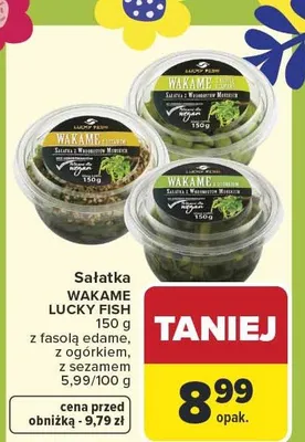 Sałatka wakame z fasolą edame, z ogórkiem, z sezamem promocja w Carrefour