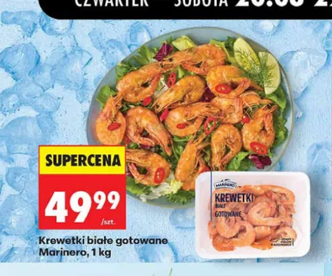 Krewetki białe gotowane Marinero promocja w Biedronka