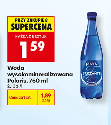 Woda niegazowana wysokozmineralizowana Polaris promocja w Biedronka