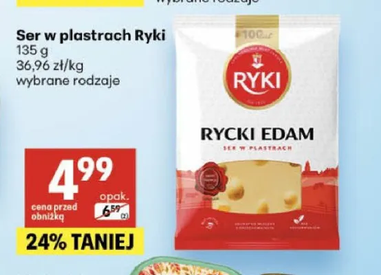 Ser w plastrach Ryki promocja w Delikatesy Centrum