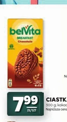 Ciastka belVita kakaowe z kawałkami czekolady promocja w Stokrotka