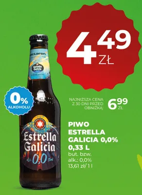 Piwo Estrella Galicia 0,0% promocja w Duży Ben