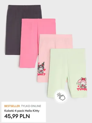 Kolarki Hello Kitty 4-pak promocja w Sinsay