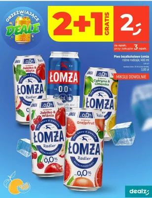 Piwo bezalkoholowe Łomża 0,0% promocja w Dealz