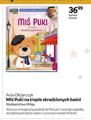 Książka Miś Puki na tropie skradzionych baśni Asia Olejarczyk oprawa twarda promocja w Empik