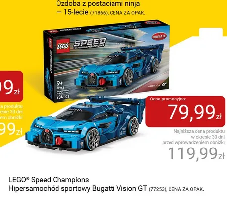 Klocki LEGO Speed Champions Hipersamochód sportowy Bugatti Vision GT (77253) promocja w Smyk