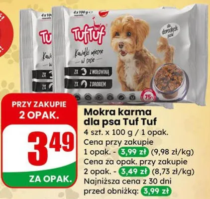 Mokra karma dla psa Tuf Tuf promocja w Dino