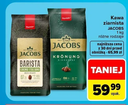 Kawa ziarnista Jacobs Barista Crema Italiano promocja w Carrefour