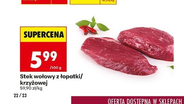 Stek wołowy z łopatki/krzyżowej promocja w Biedronka