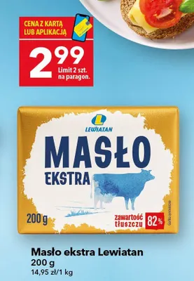 Masło ekstra Lewiatan 82% promocja w LEWIATAN