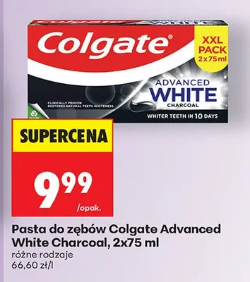Pasta do zębów Advanced White Charcoal 2x75 ml, różne rodzaje promocja w Biedronka