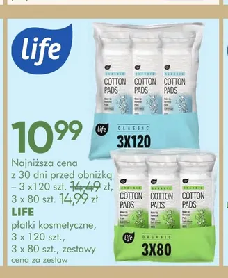 Płatki kosmetyczne Classic Life 3-pak promocja w Super-Pharm