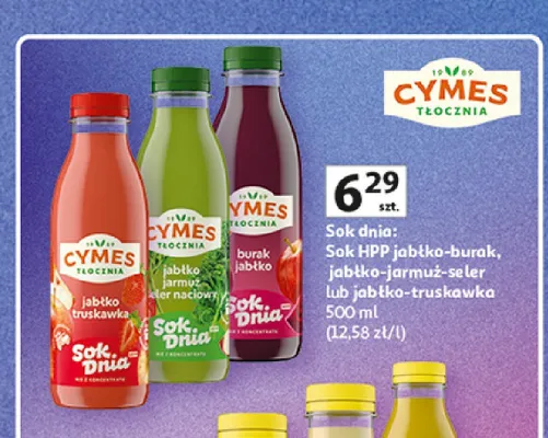 Sok dnia Sok HPP jabłko-truskawka Cymes promocja w Auchan