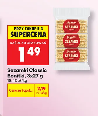 Sezamki Classic Bonitki 3-pak promocja w Biedronka