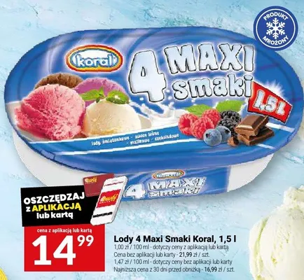 Lody 4 Maxi Smaki Koral promocja w Twój Market