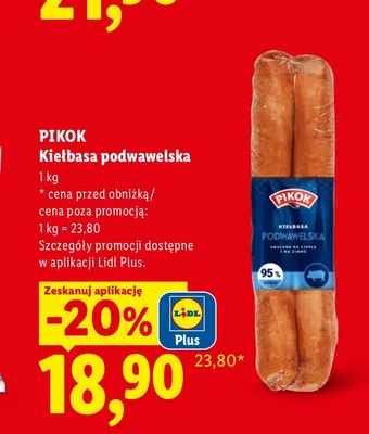 Kiełbasa podwawelska Pikok promocja w Lidl
