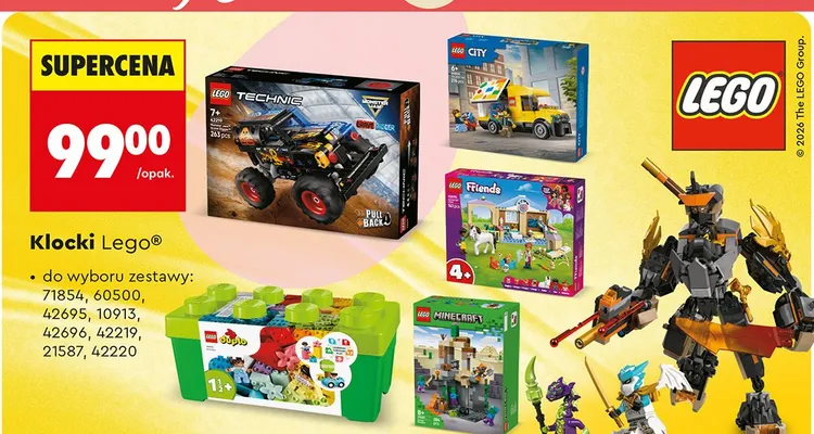 Klocki Lego do wyboru zestawy: 71854, 60500, 42695, 10913, 42696, 42219, 21587, 42220 promocja w Biedronka