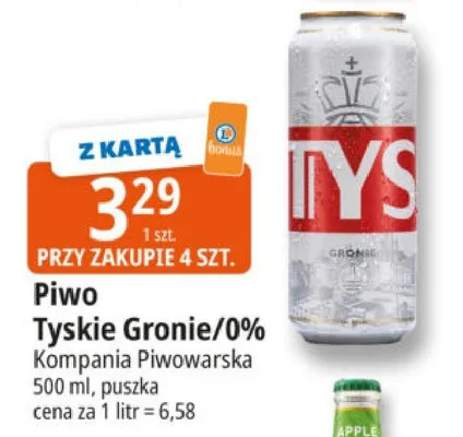 Piwo Tyskie Gronie/0% promocja w Leclerc