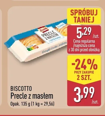 Precle z masłem Biscotto promocja w Aldi