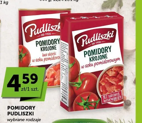 Pomidory krojone w soku pomidorowym Pudliszki promocja w Euro Sklep