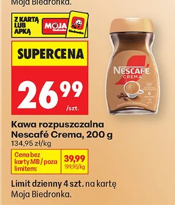 Kawa rozpuszczalna Crema promocja w Biedronka