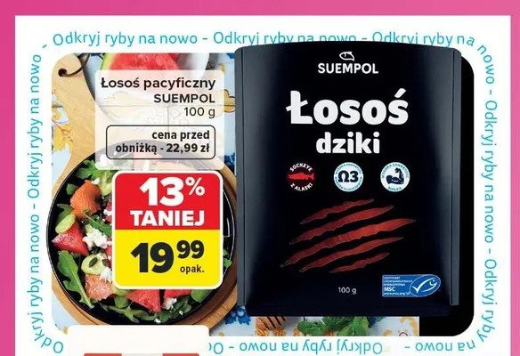Łosoś pacyficzny dziki Suempol promocja w Carrefour