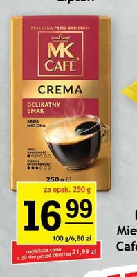 Kawa mielona MK Café Crema promocja w Gram Market