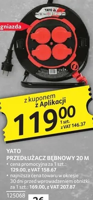 Przedłużacz bębnowy Yato 20m 125068 promocja w Selgros