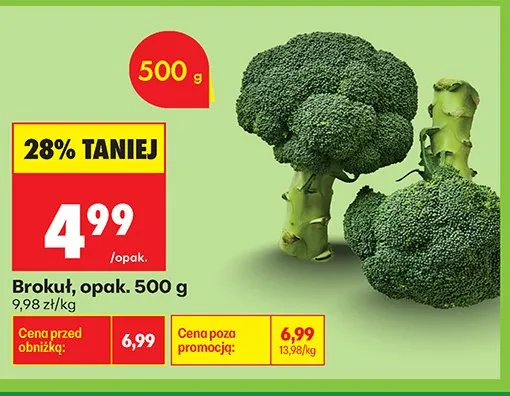Brokuł promocja w Biedronka