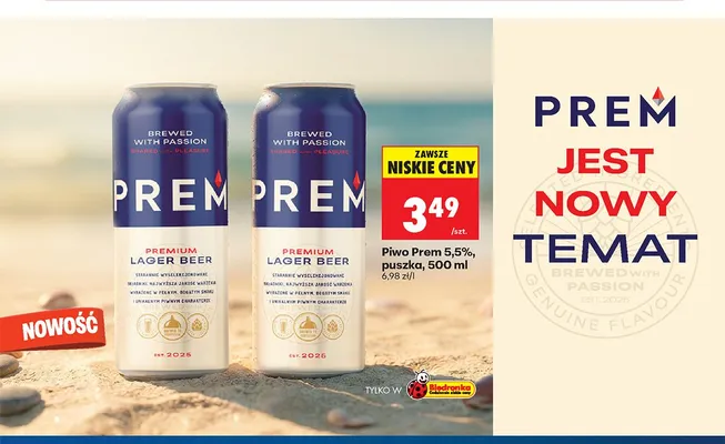 Piwo Prem 5,5% promocja w Biedronka
