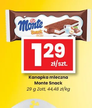 Kanapka mleczna Monte Snack promocja w emma MARKET