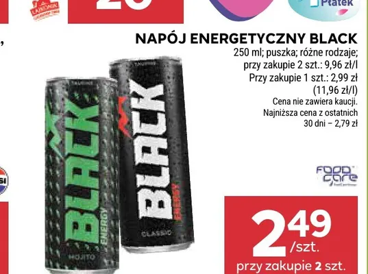 Napój energetyczny Black promocja w Stokrotka