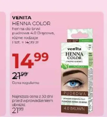 Henna do brwi Venita Henna Color promocja w Drogerie Jawa
