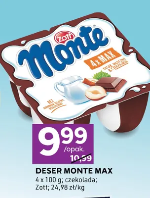 Deser Monte Max czekolada 4-pak Zott promocja w Stokrotka
