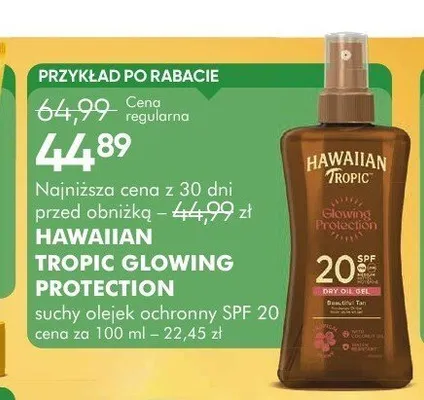Suchy olejek ochronny SPF 20 Hawaiian Tropic Glowing Protection promocja w Super-Pharm