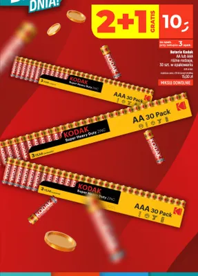 Baterie Kodak AAA Super Heavy Duty ZINC 30-pak promocja w Dealz