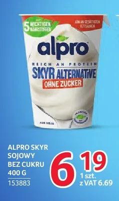 Skyr sojowy bez cukru Alpro promocja w Selgros